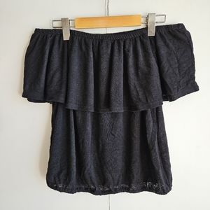 GIBSON Off The Shoulder Top Black Size Medium